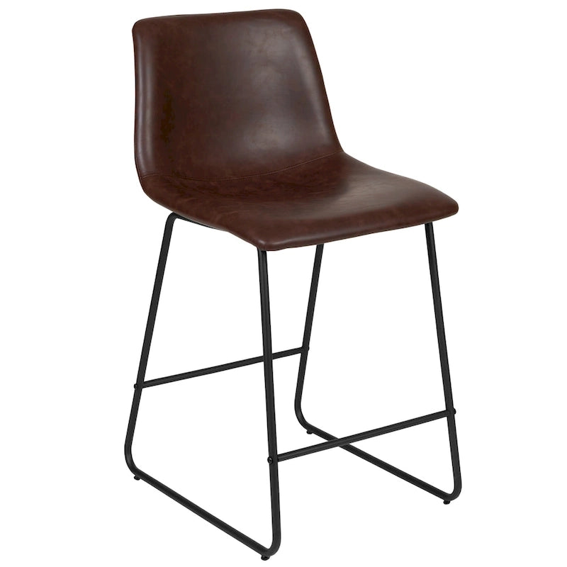 Upholstered Counter Height Modern Dining Stools (Set of 2)