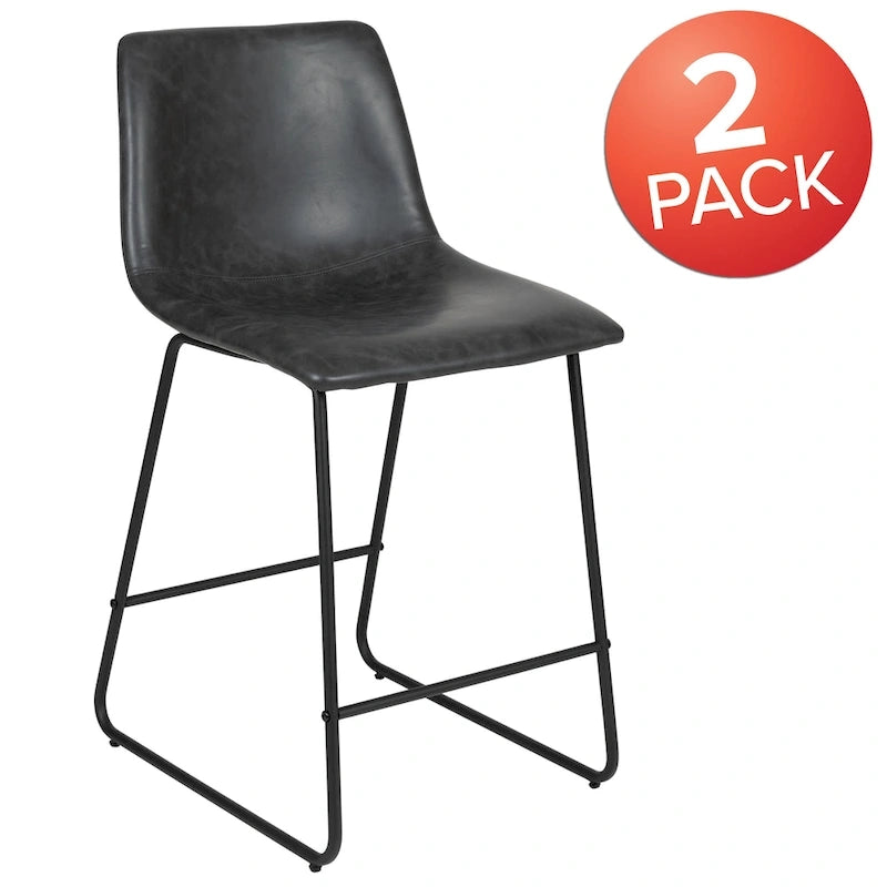 Upholstered Counter Height Modern Dining Stools (Set of 2)