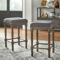 Grafton Turned Leg Counter Stools with Cushioned Seat, 2-Pack
