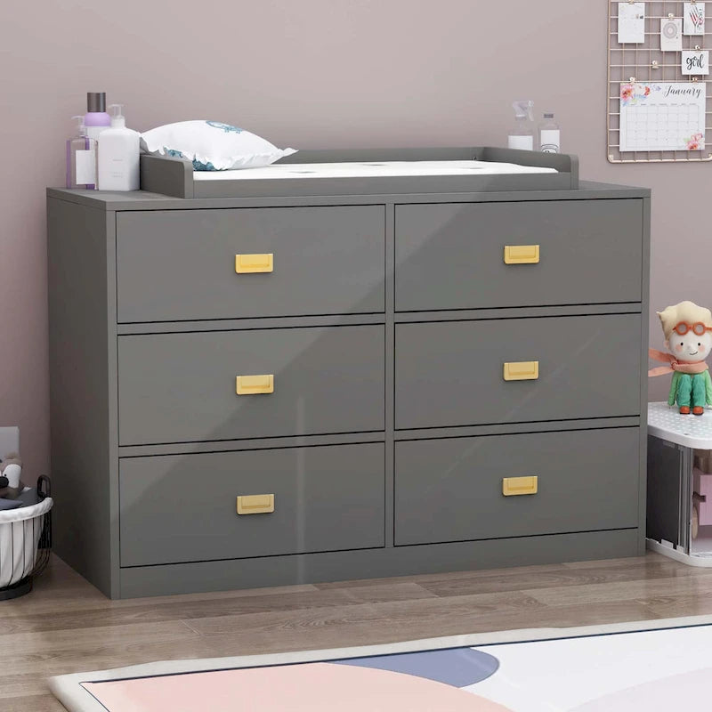 45-inch 6-Drawer Changing Table Dresser, Convertible to Youth Dresser