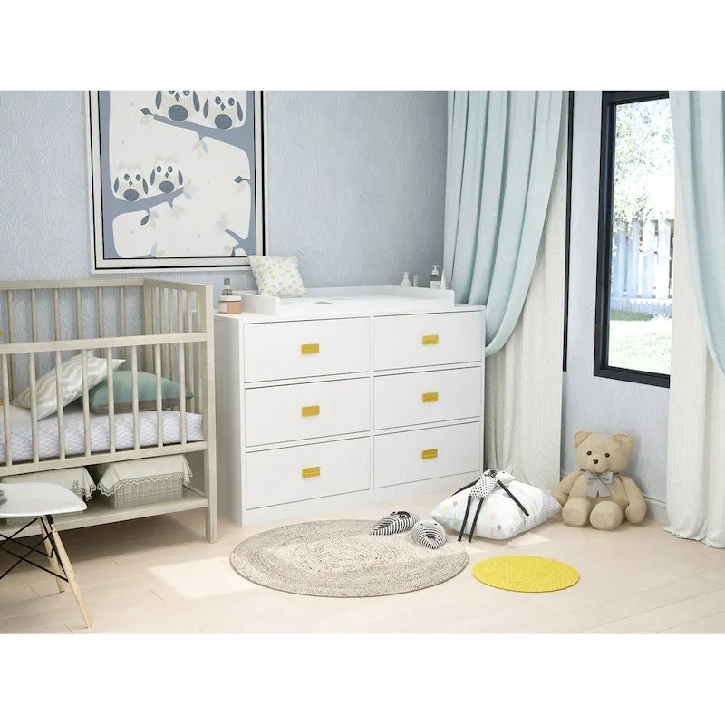 45-inch 6-Drawer Changing Table Dresser, Convertible to Youth Dresser