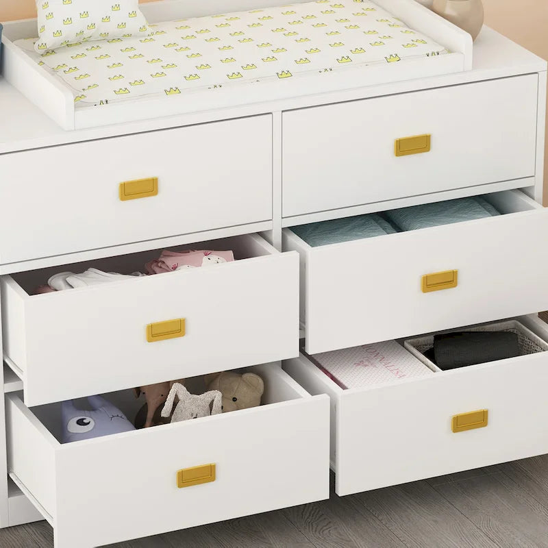45-inch 6-Drawer Changing Table Dresser, Convertible to Youth Dresser