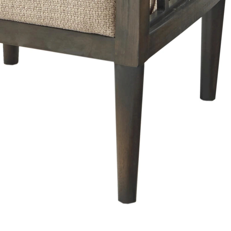 Crackle Textured Upholstered Accent Chair with Wood Legs