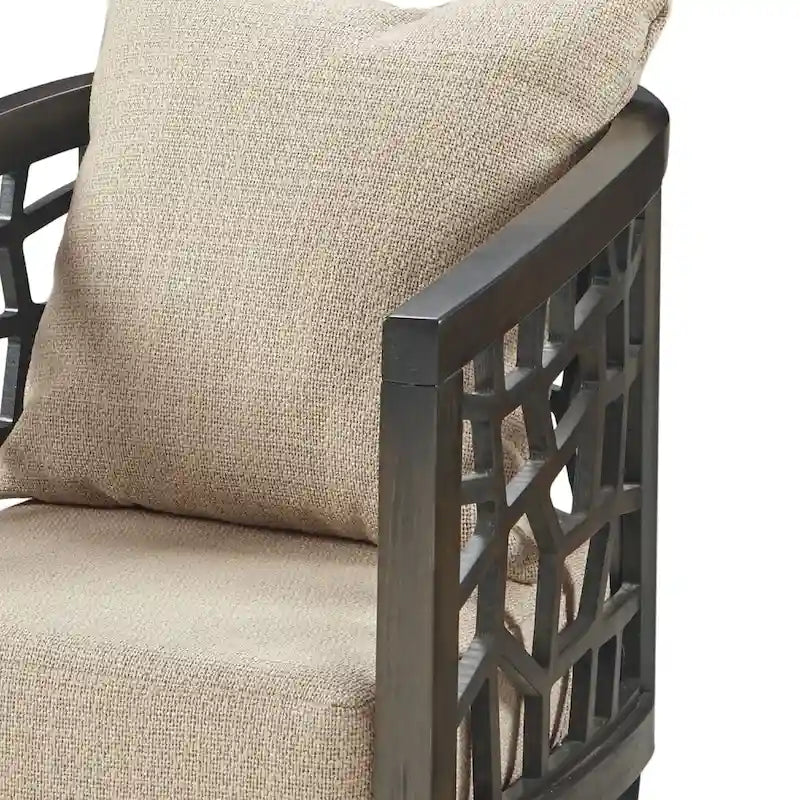 Crackle Textured Upholstered Accent Chair with Wood Legs