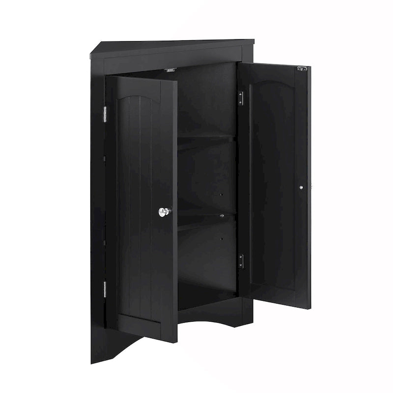Corner Cabinet with Doors and Shelves