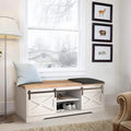 47 Farmhouse Entryway Shoe Bench with Thickened Cushion