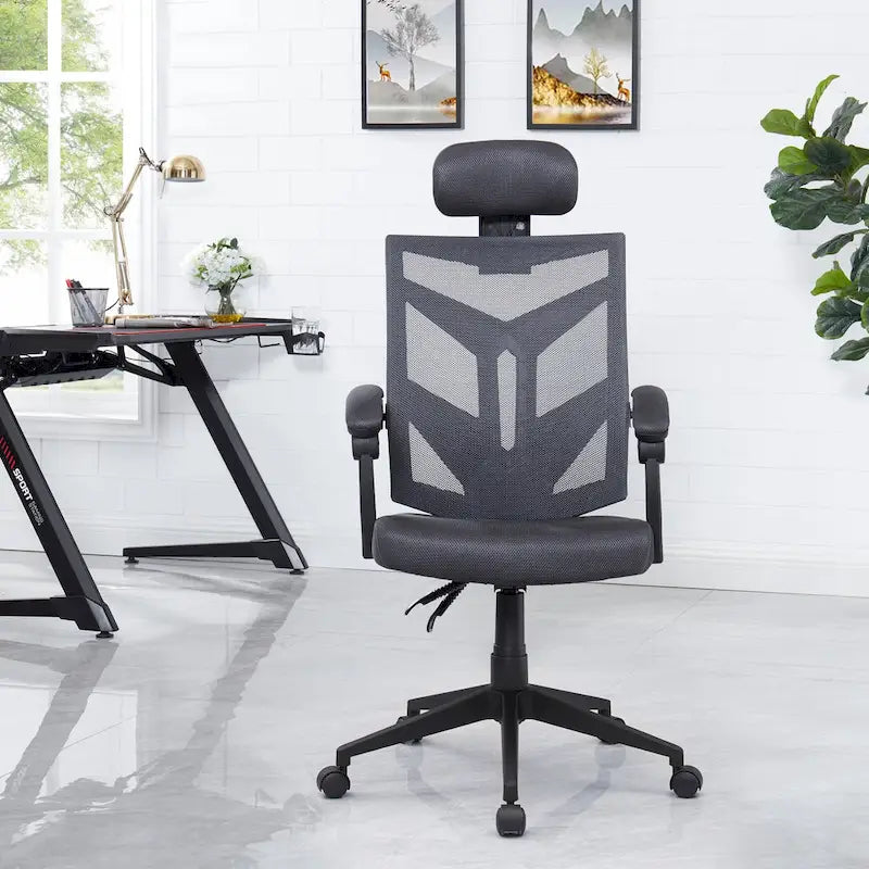 High Back Mesh Ergonomic Office Chair with Lumbar Support and Headrest
