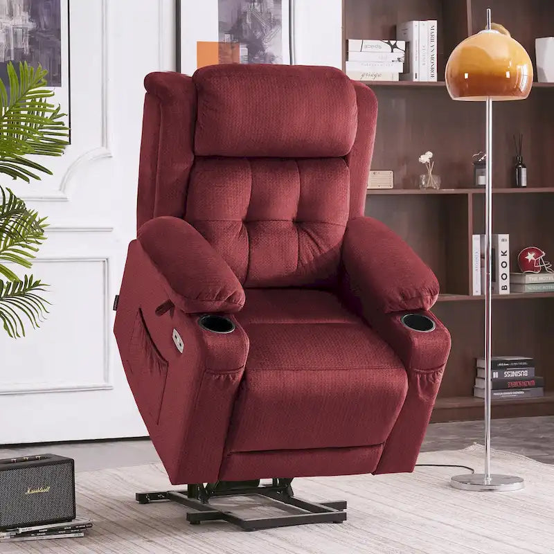 Lay Flat Lift Recliner with Power Headrest for Small Elderly People, Infinite Position Lift Chair, Fabric 7660