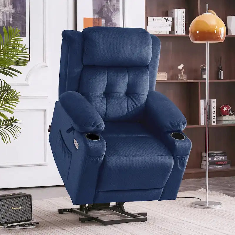 Lay Flat Lift Recliner with Power Headrest for Small Elderly People, Infinite Position Lift Chair, Fabric 7660
