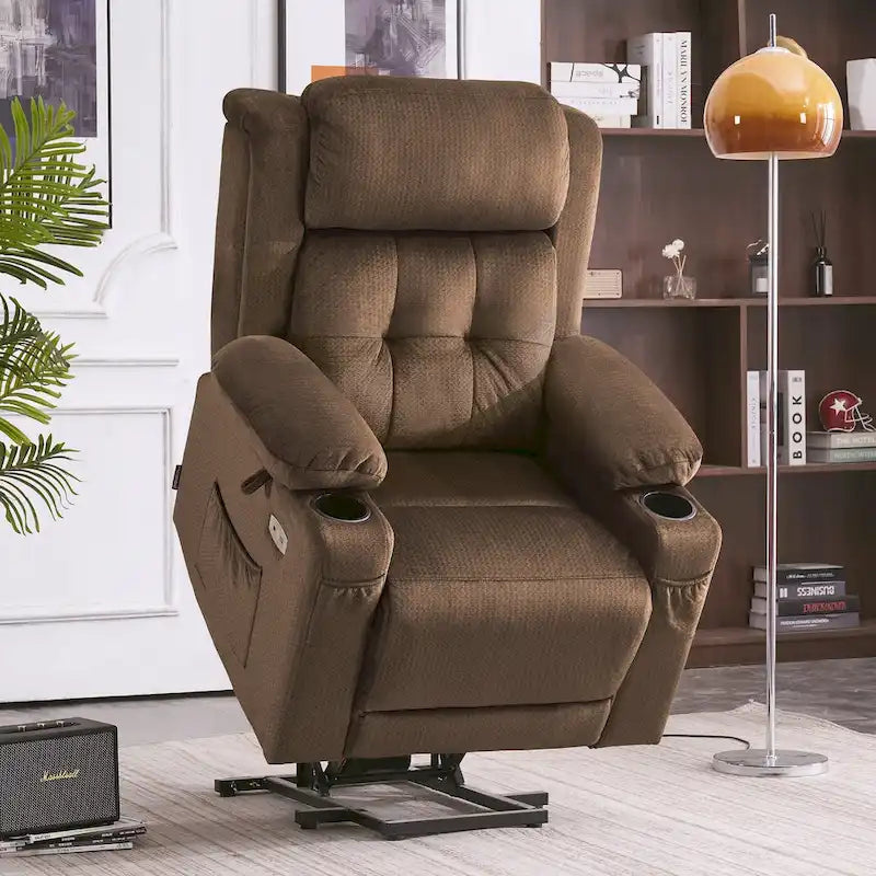 Lay Flat Lift Recliner with Power Headrest for Small Elderly People, Infinite Position Lift Chair, Fabric 7660