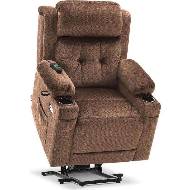 Lay Flat Lift Recliner with Power Headrest for Small Elderly People, Infinite Position Lift Chair, Fabric 7660