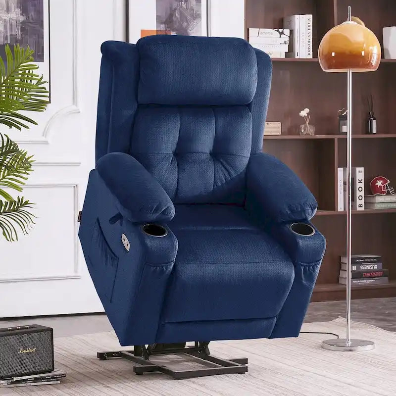 Lay Flat Lift Recliner with Power Headrest for Small Elderly People, Infinite Position Lift Chair, Fabric 7660