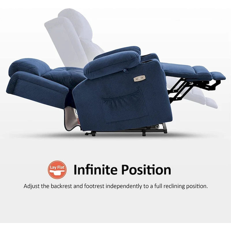 Lay Flat Lift Recliner with Power Headrest for Small Elderly People, Infinite Position Lift Chair, Fabric 7660