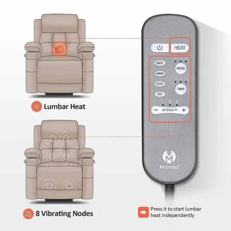 Lay Flat Lift Recliner with Power Headrest for Small Elderly People, Infinite Position Lift Chair, Fabric 7660