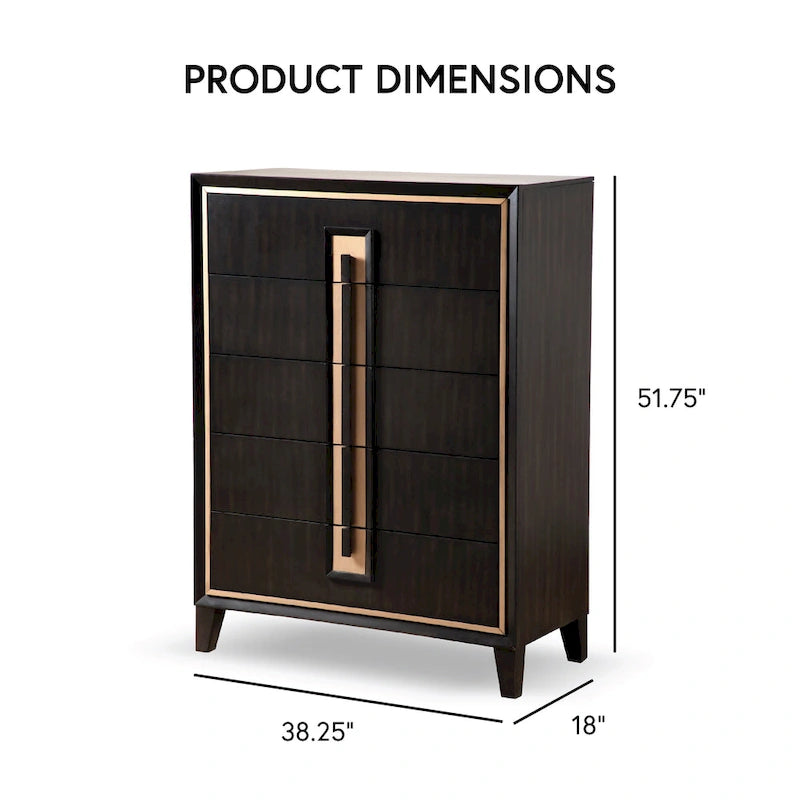 Furniture of America  Modern 5-Drawer Espresso Solid Wood Chest