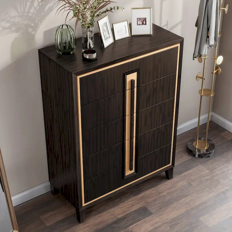 Furniture of America  Modern 5-Drawer Espresso Solid Wood Chest