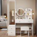 Makeup Vanity Desk with Mirror and Lights, Dressing Table for Bedroom