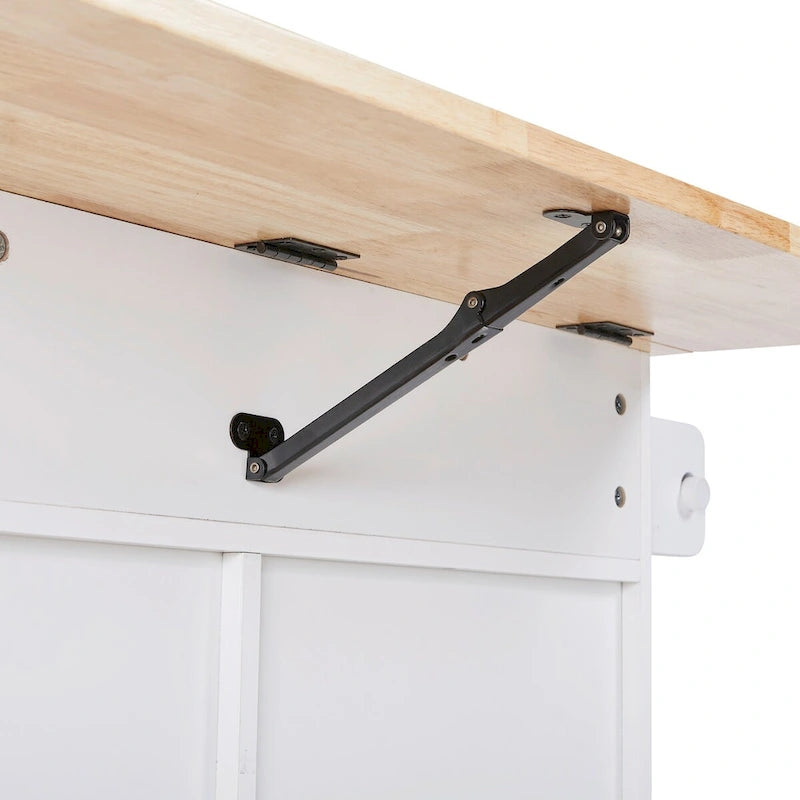 A Mobile Kitchen Island Storage , Adjustable Shelves, Wheels