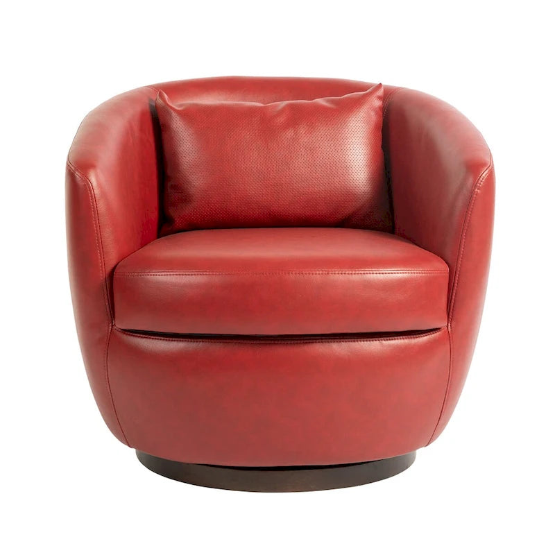 Upholstered Swivel Barrel Armchair with Storage Modern Living Room Side Chair for Bedroom/Office/Reading Spaces