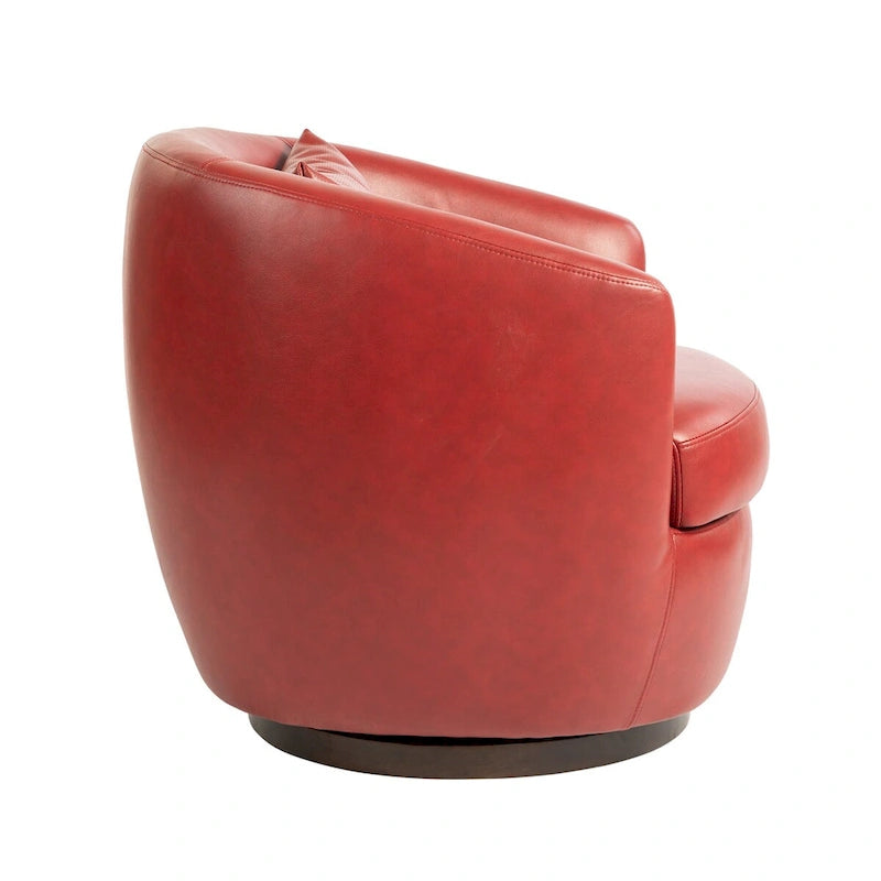 Upholstered Swivel Barrel Armchair with Storage Modern Living Room Side Chair for Bedroom/Office/Reading Spaces