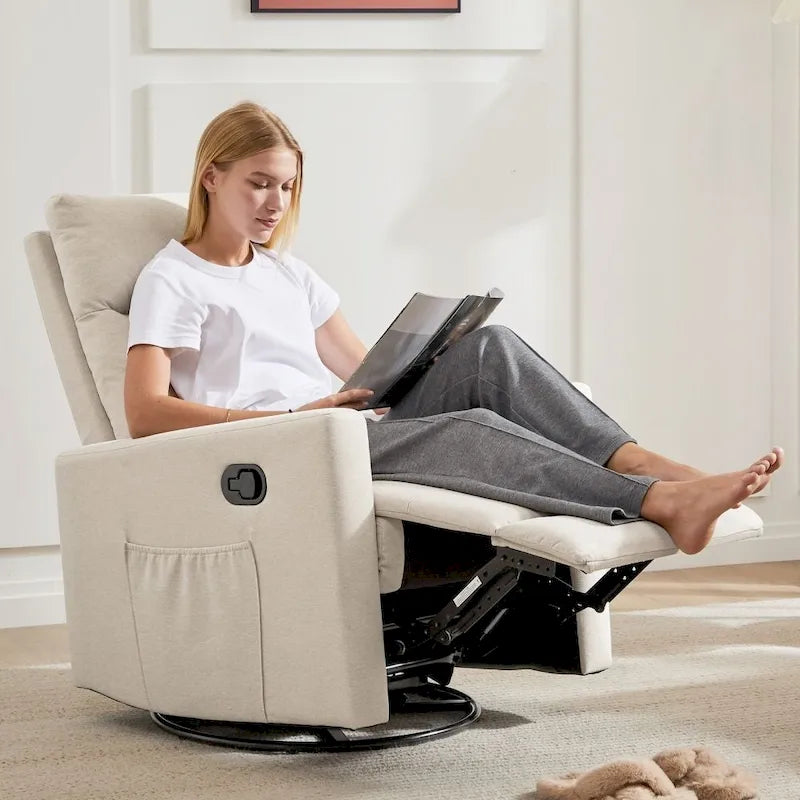 Manual Recliner Chair Fabric Single Sofa