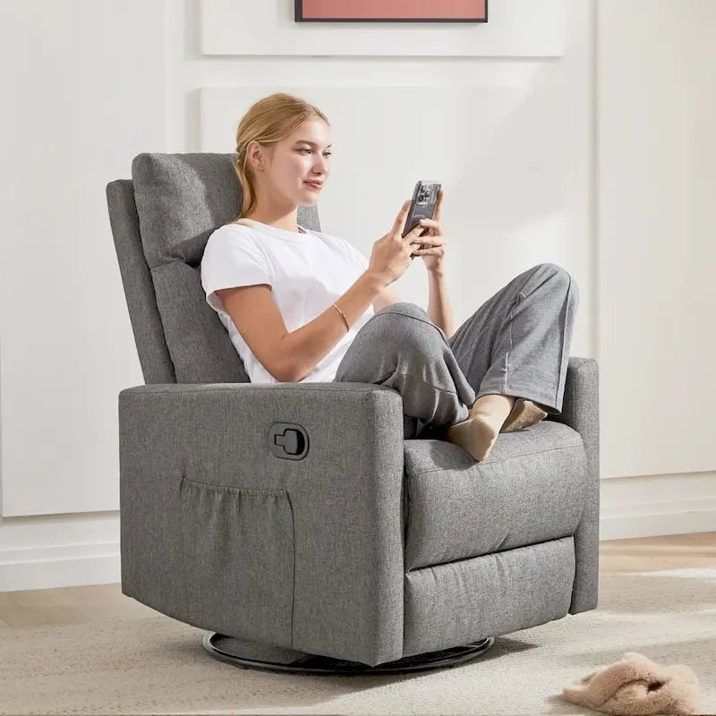 Manual Recliner Chair Fabric Single Sofa