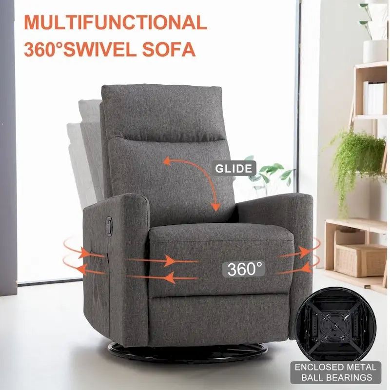 Manual Recliner Chair Fabric Single Sofa