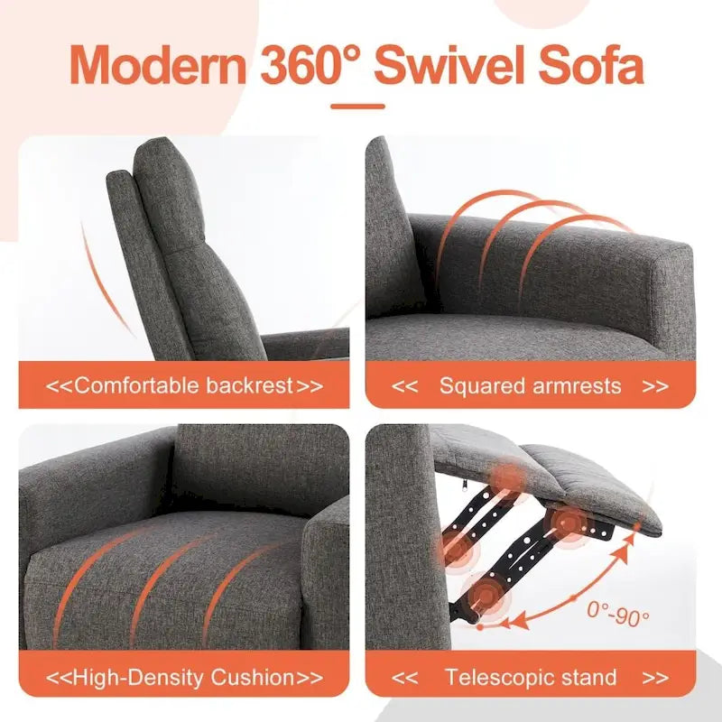Manual Recliner Chair Fabric Single Sofa
