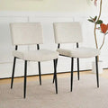Modern Velvet Dining Chairs with Black Metal Legs, 2-Pack