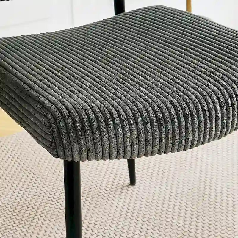 Modern Velvet Dining Chairs with Black Metal Legs, 2-Pack
