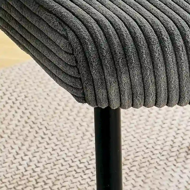 Modern Velvet Dining Chairs with Black Metal Legs, 2-Pack