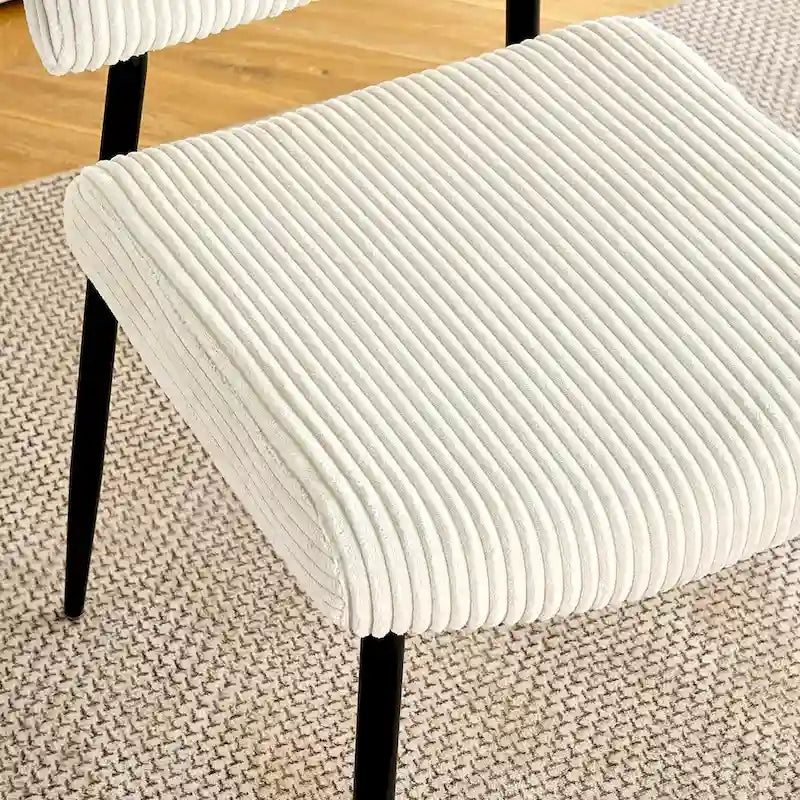 Modern Velvet Dining Chairs with Black Metal Legs, 2-Pack